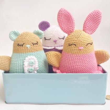PATTERN 3 in 1 Crochet bunny bear m..