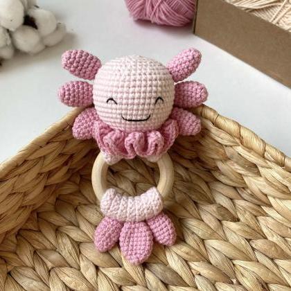 Pattern Axolotl Baby Teether Axolotl Plush Toy..
