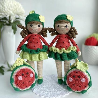 PATTERN Watermelon crochet doll Ami..