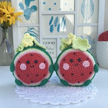 Pattern Crochet Watermelon Amigurumi Plush Pattern..