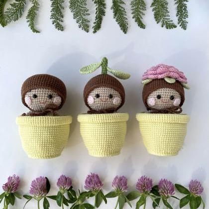 Pattern Crochet Plant Seed Amigurumi Plush Toy..