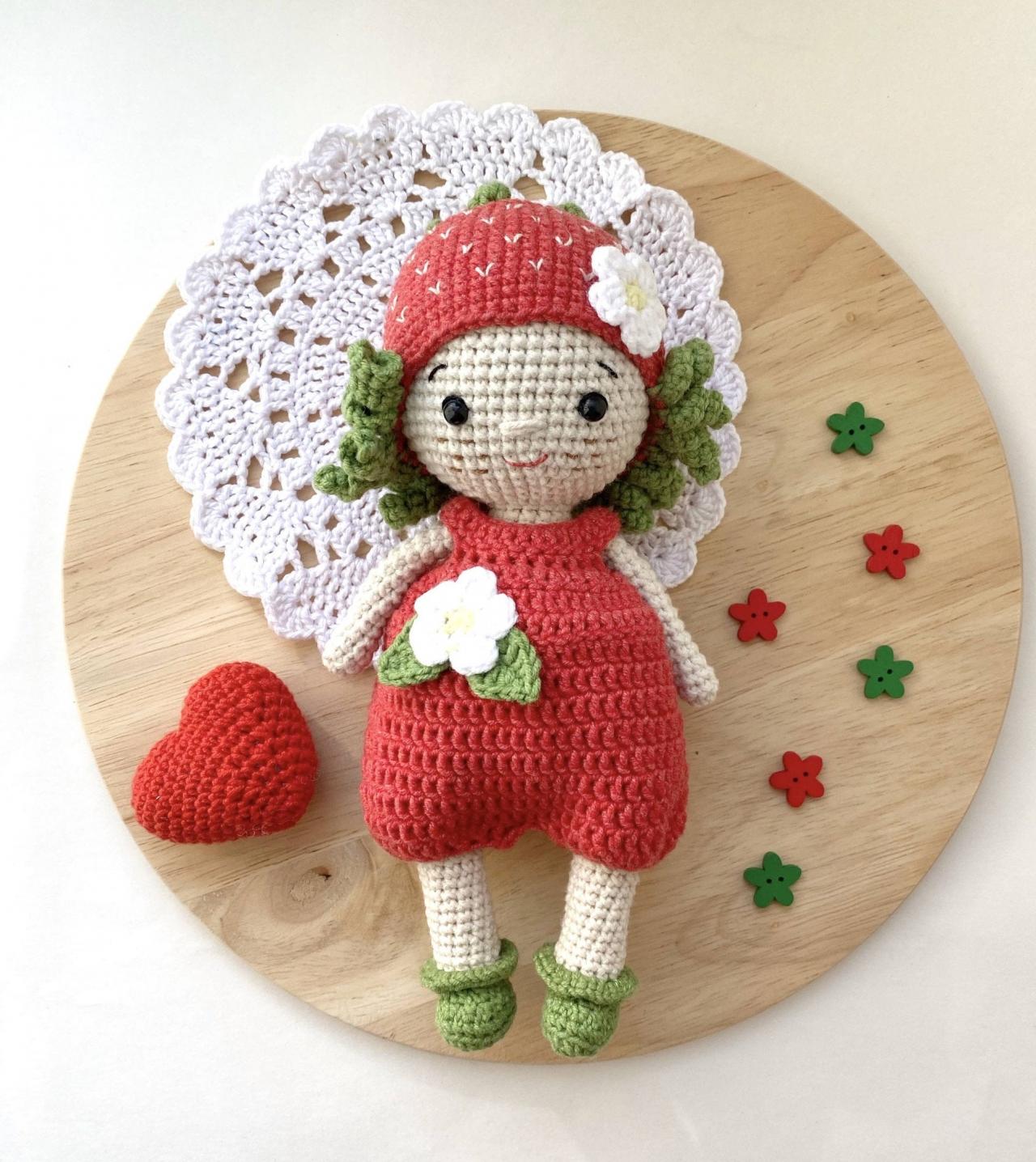 Pattern Strawberry Crochet Doll Amigurumi Doll Amigurumi Plush Pattern Crochet Toy Pattern Kawaii Crochet Gift Crochet Plant Crochet Berry