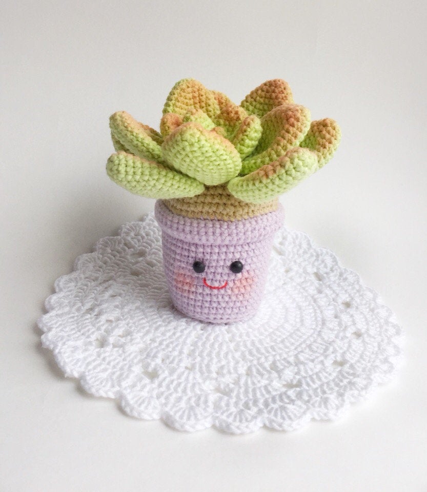 Knitted decorations for home imitated succulent plants crochet shops accessories 