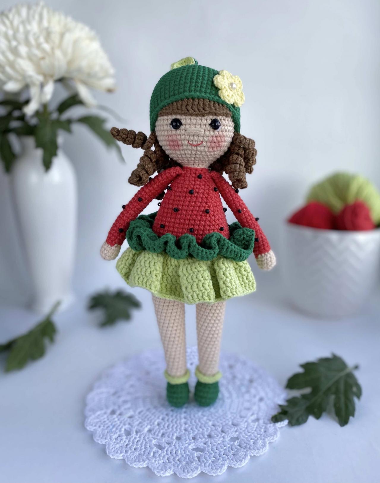Lana Watermelon Amigurumi Doll pattern by Pigami Crochet